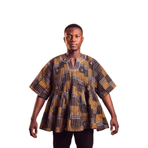 Black & Gold Fugu Smock, GH₵1,000