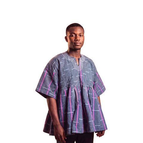 Grey & Pink Fugu Smock, GH₵850