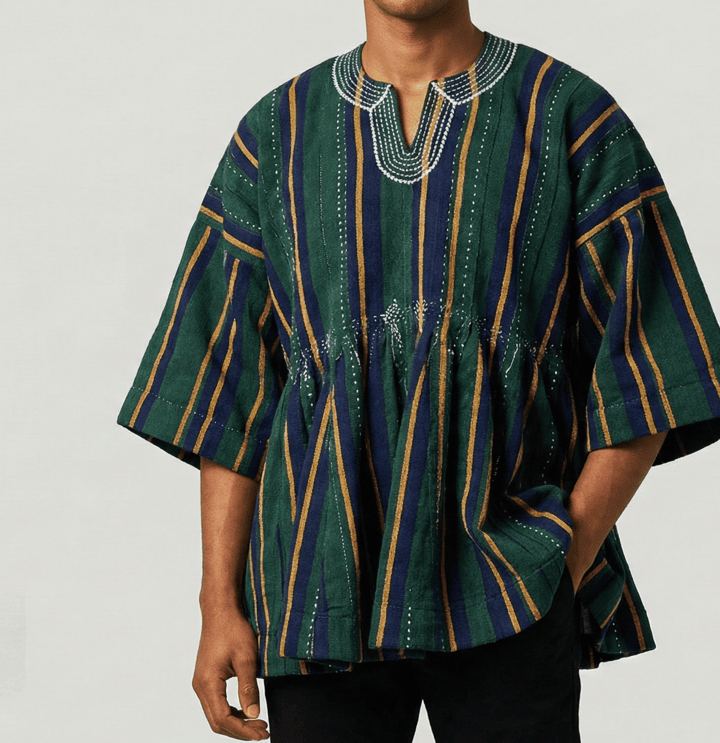Savanna Green Gold Fugu Smock